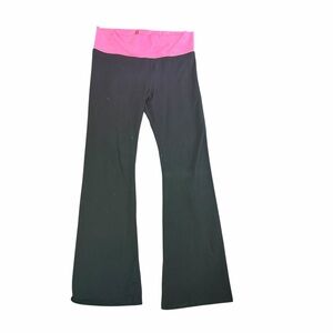 T-Party Pink and Black Fold Over Yoga Pants